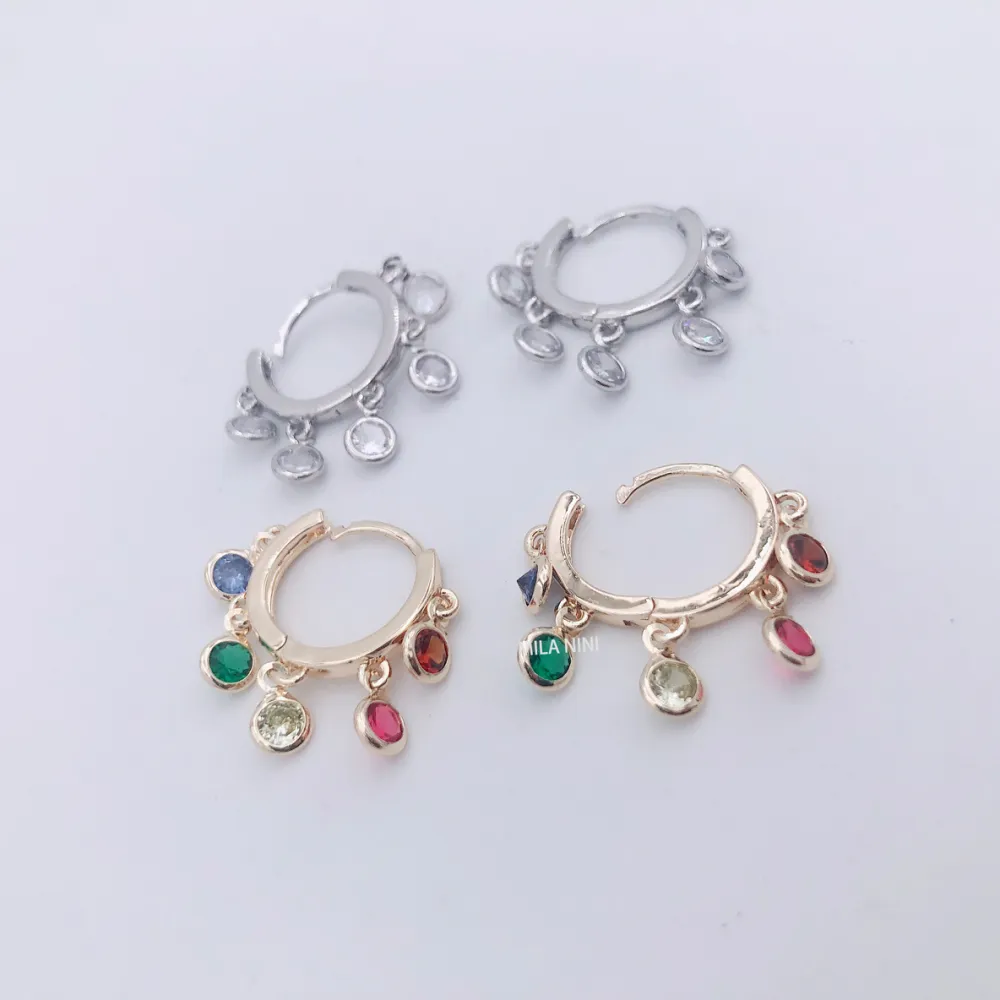 Orecchini zirconia - Grappoli cerchio 5767 - Orecchini cerchio zirconia