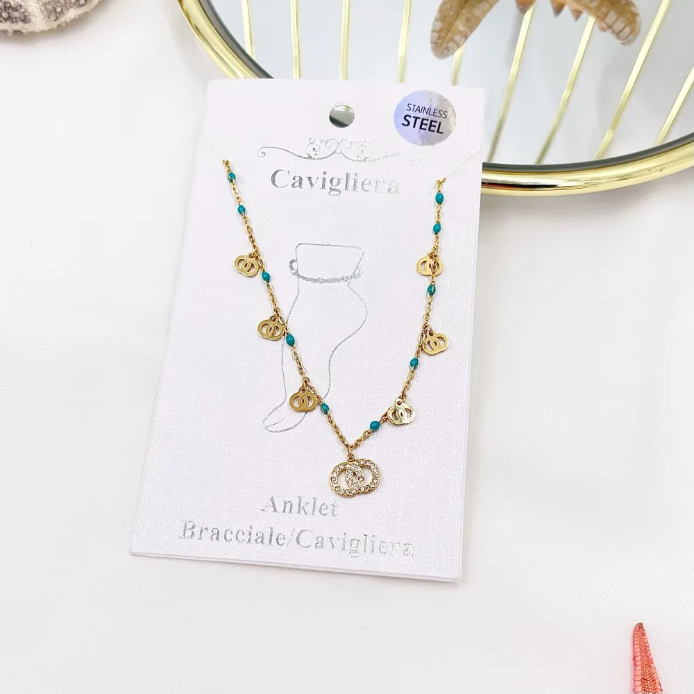 Doppio Cerchio-Cavigliera in Acciaio - KAV-103-AA1714B