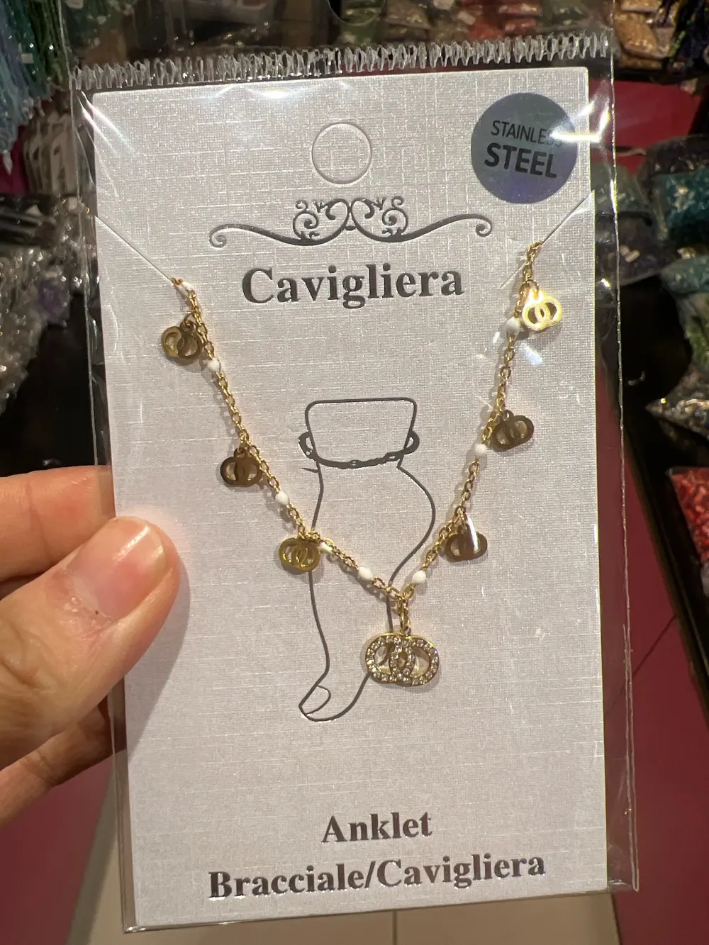 Doppio Cerchio-Cavigliera in Acciaio - KAV-103-AA1714B