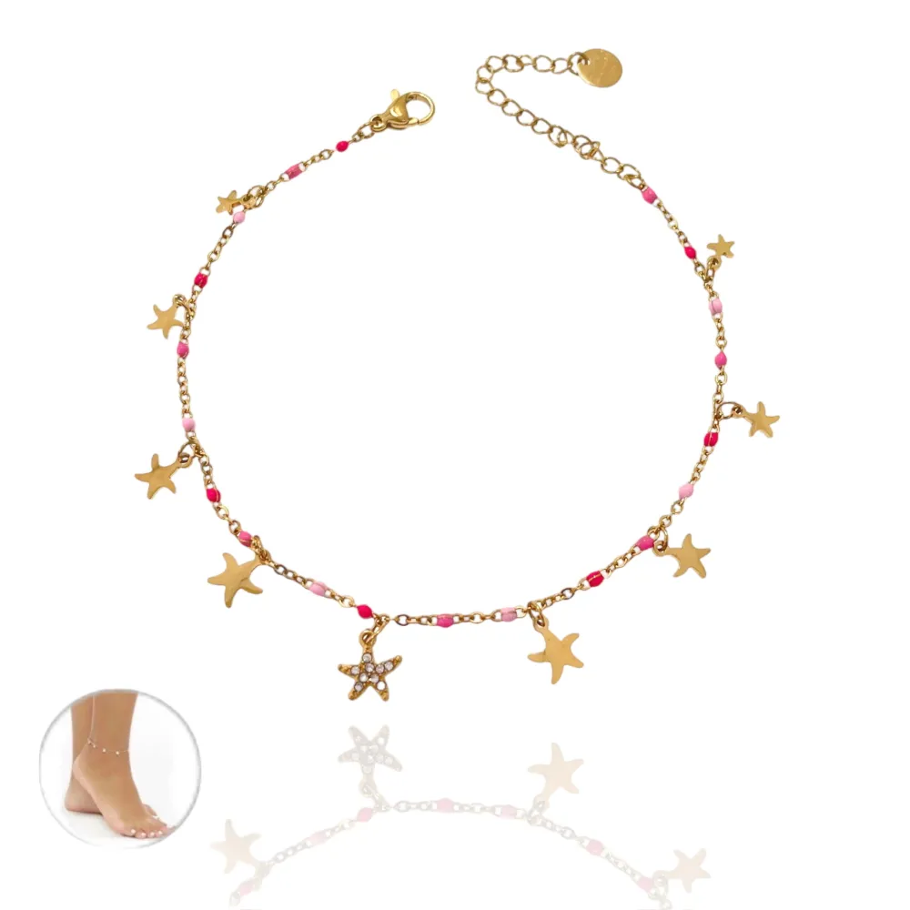 Stella Marina Smaltata-Cavigliera in Acciaio - KAV-103-AA3442B