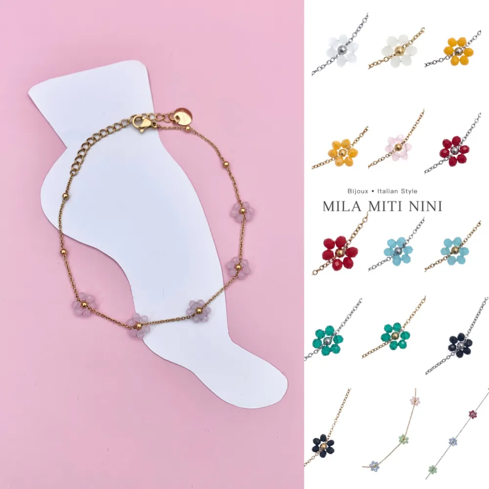 Fiore Margherita-Cavigliera in Acciaio - KAV-103-AA76B