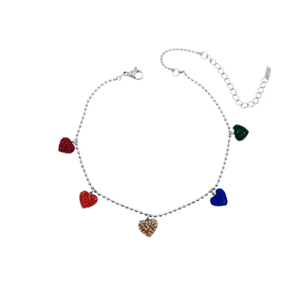 KAV7721-Cuore Strass-Cavigliere in Acciaio - KAV-413-123