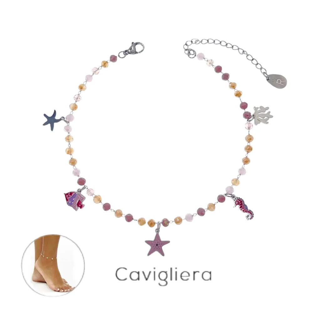 Stella Marina Smaltata-Cavigliera in Acciaio - KAV-413-338