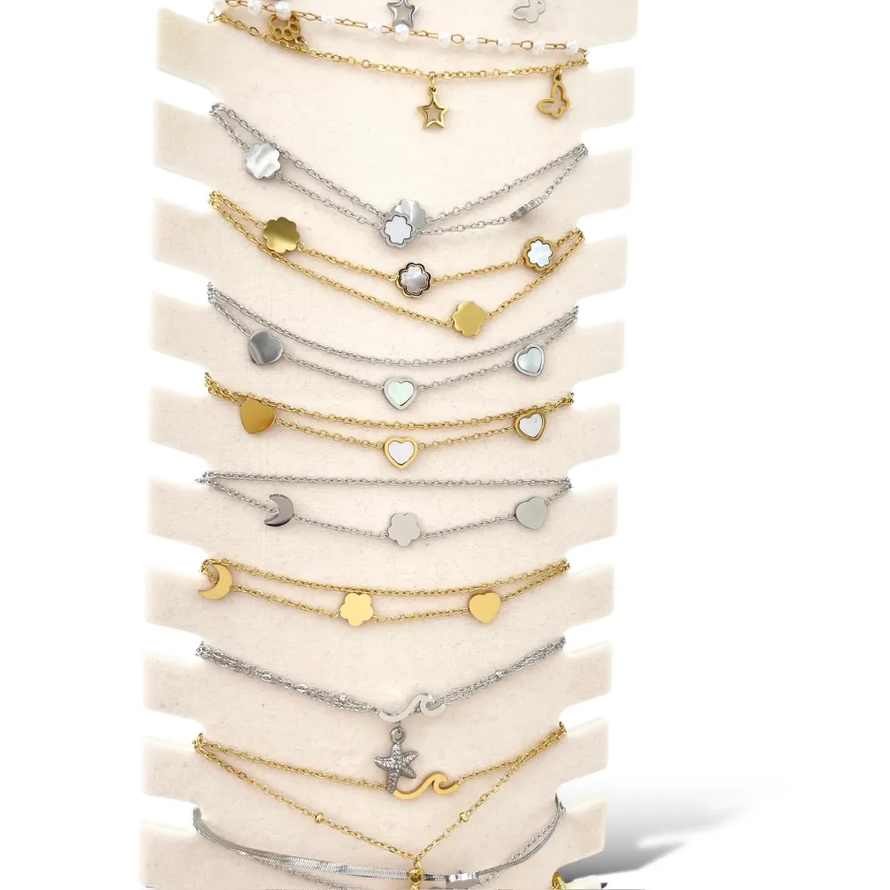 Mix Soggetti-12pz Cavigliere in Acciaio - KPA-413-548