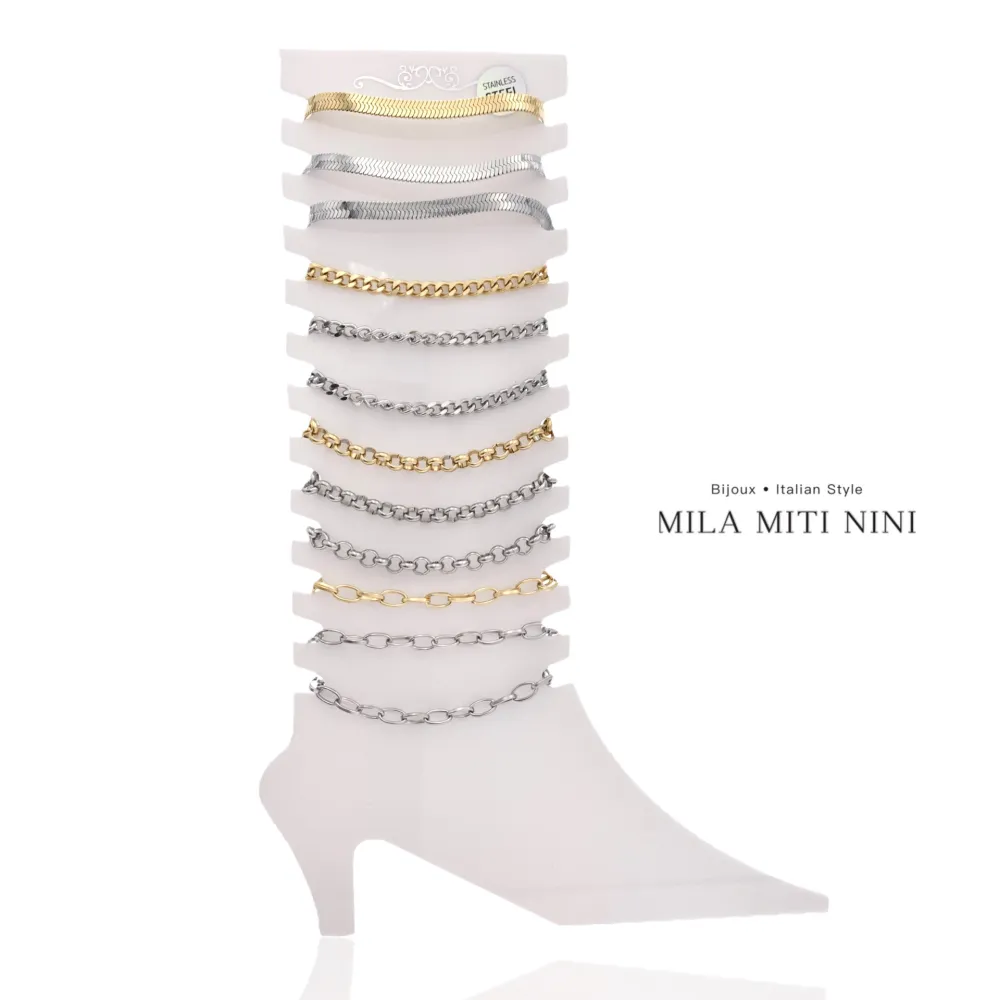 Semplici Basici Must have -12Pz Cavigliere in Acciaio - KPA-413-A1