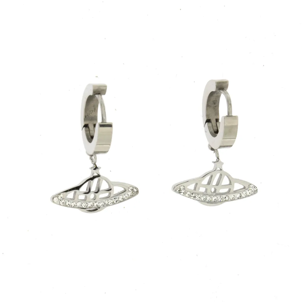 OAC- Saturno 4414 - Orecchini a Cerchio con Pendenti in Acciaio - OAC- Saturno 4414 - Orecchini a Cerchio con Pendenti in Acciaio