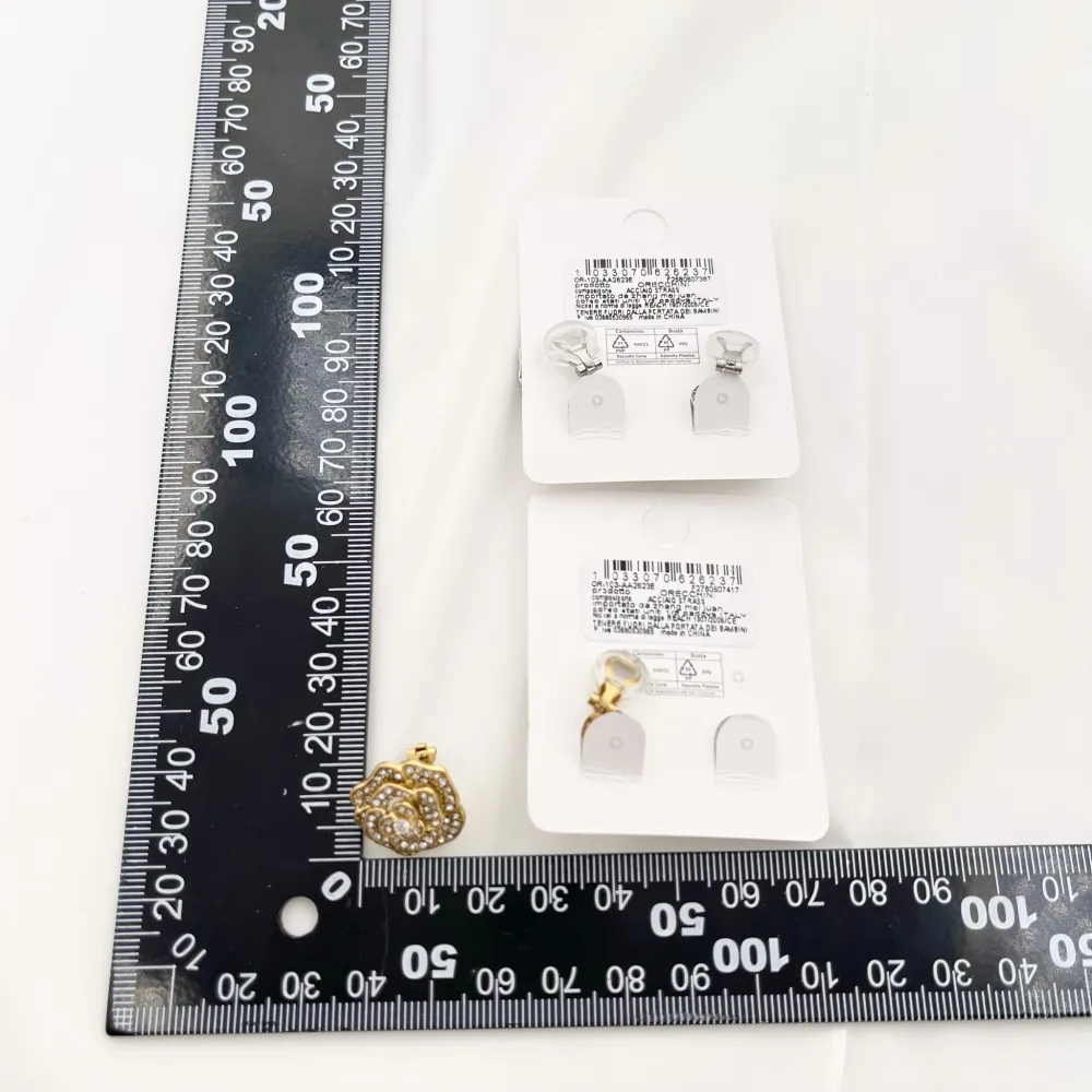 Fiore Rosa-Orecchini a Clip in Acciaio - OAK-103-AA2623E