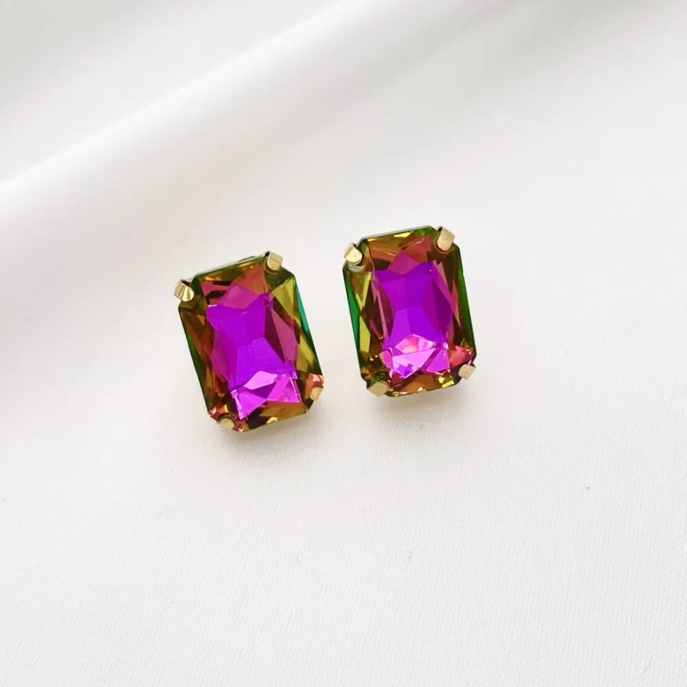 Punto Luce Rettangolare-Orecchini a Clip in Acciaio - OAK-103-AA2737E