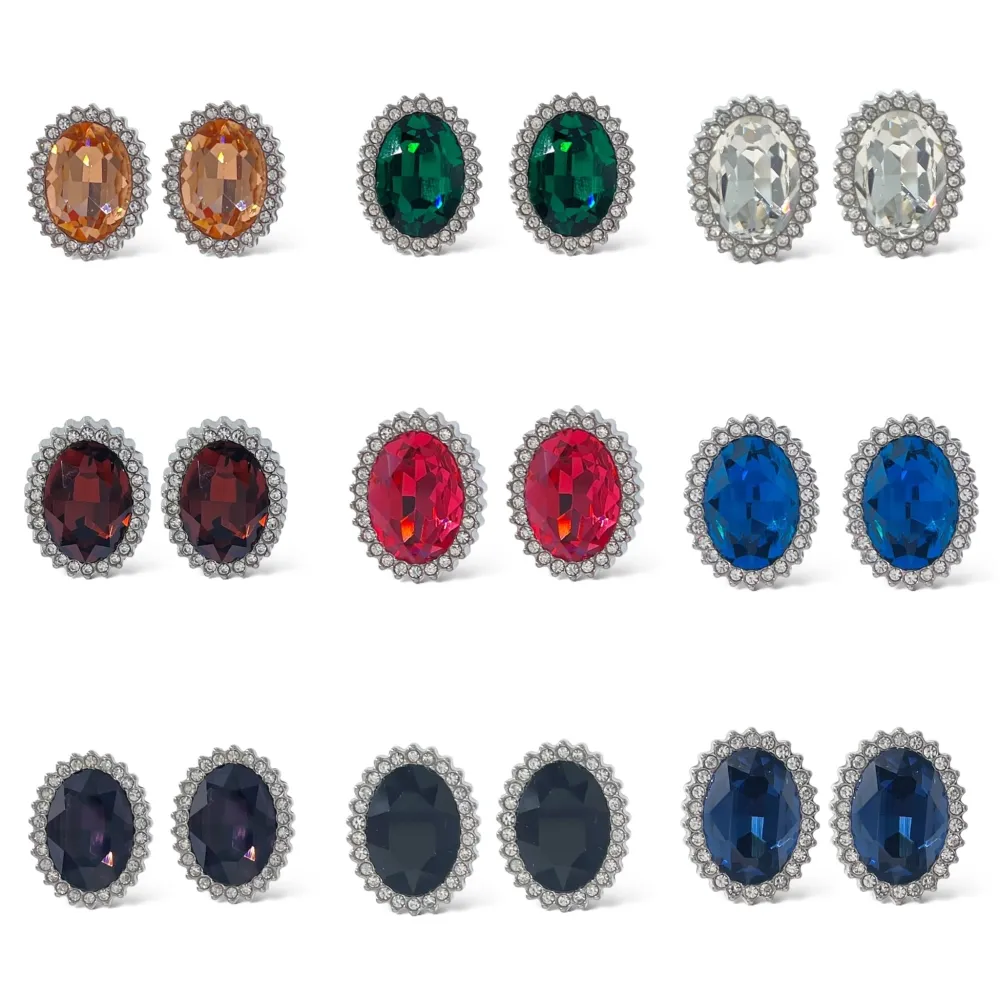 Ovale -Orecchini a Clip in Acciaio - OAK-103-AA2965E