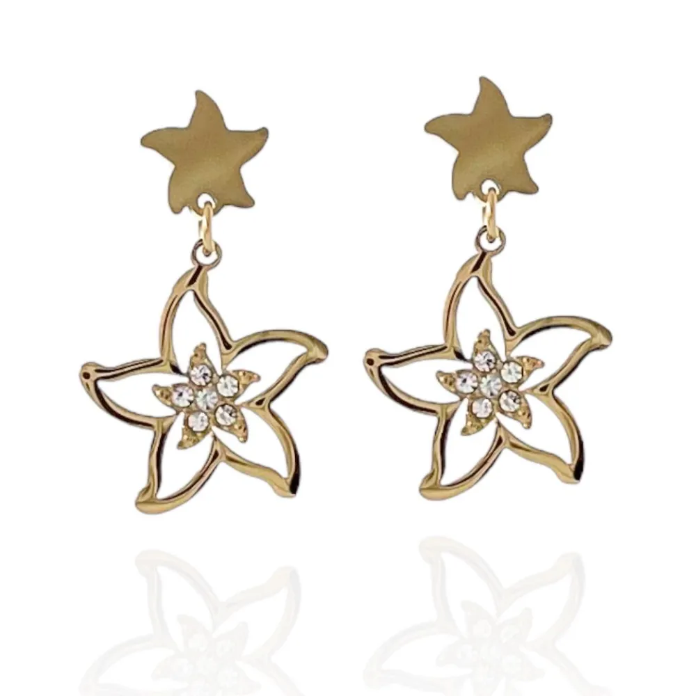 Stella Marina-Orecchini Pendenti in Acciaio - OAP-103-AA1090E