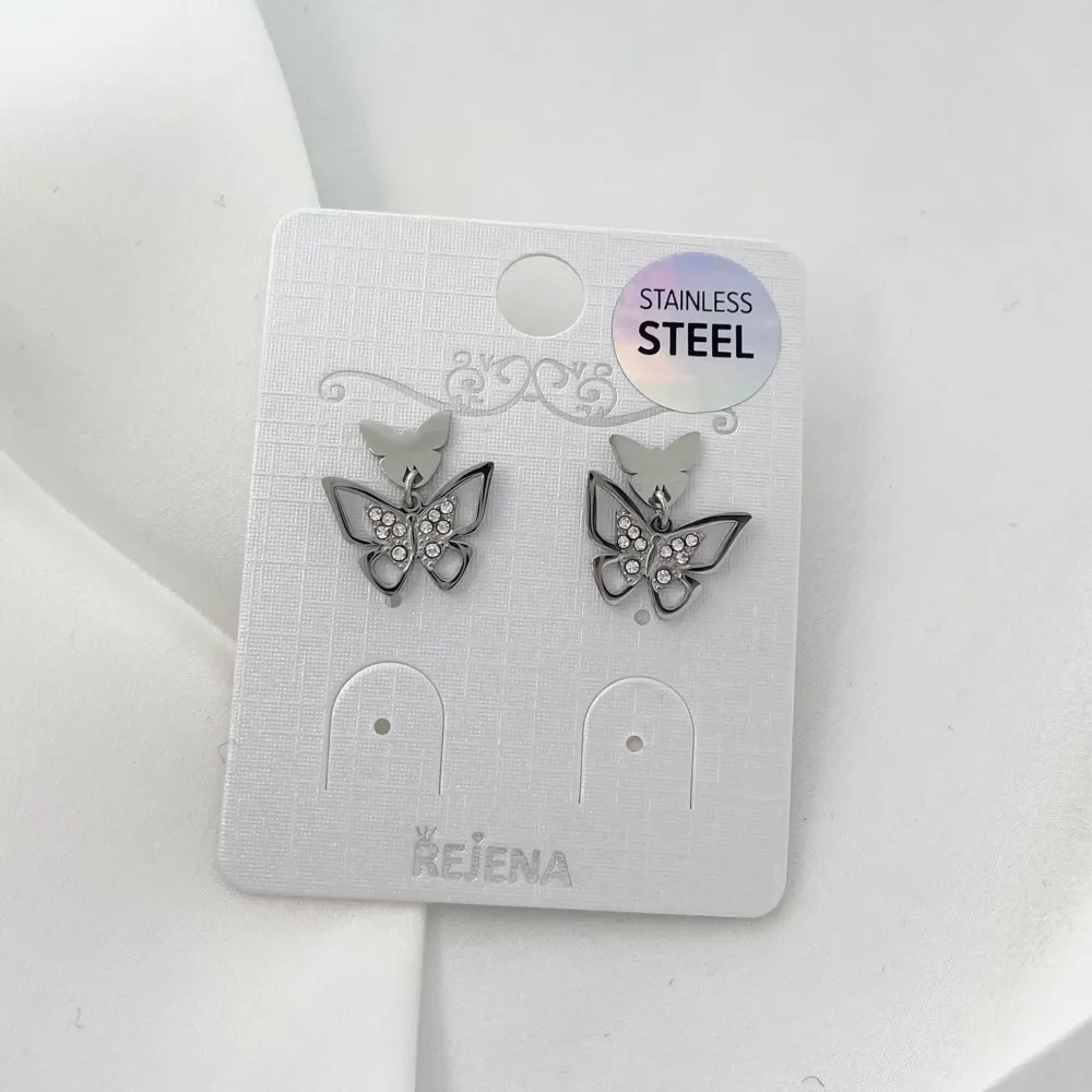 Farfalla-Orecchini Pendenti in Acciaio - OAP-103-AA1094E