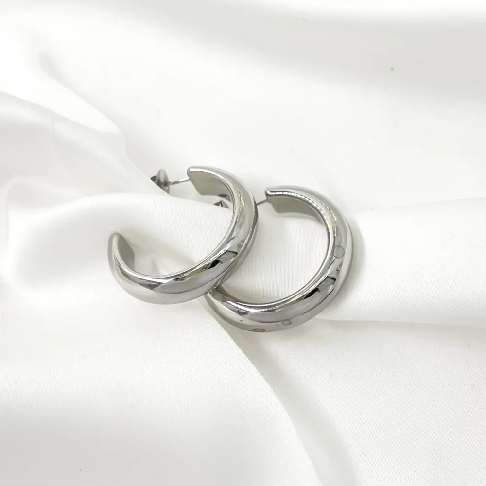 Cerchio Lavorato-Orecchini a Cerchio in Acciaio - OAP-103-AA2619E