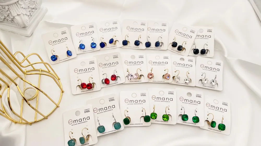 Punto Luce Quadrato-Orecchini a Monachella in Acciaio - OAP-103-AA2624E