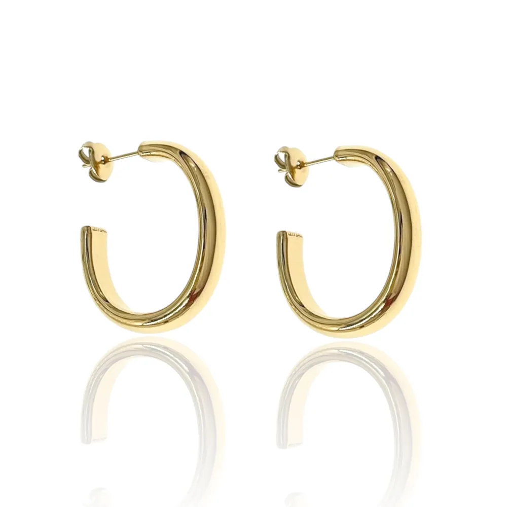 Cerchio Lavorato-Orecchini a Cerchio in Acciaio - OAP-103-AA2681E