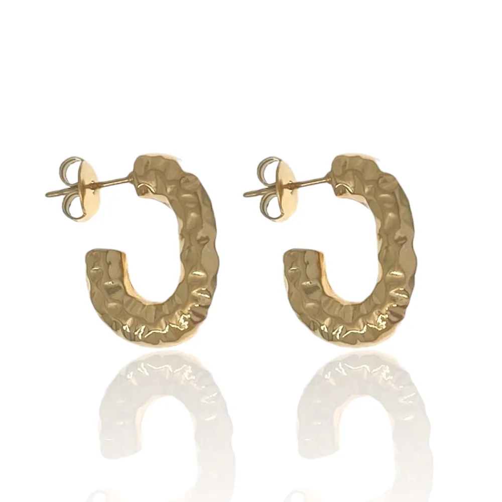 Cerchio Lavorato-Orecchini a Cerchio in Acciaio - OAP-103-AA3343E