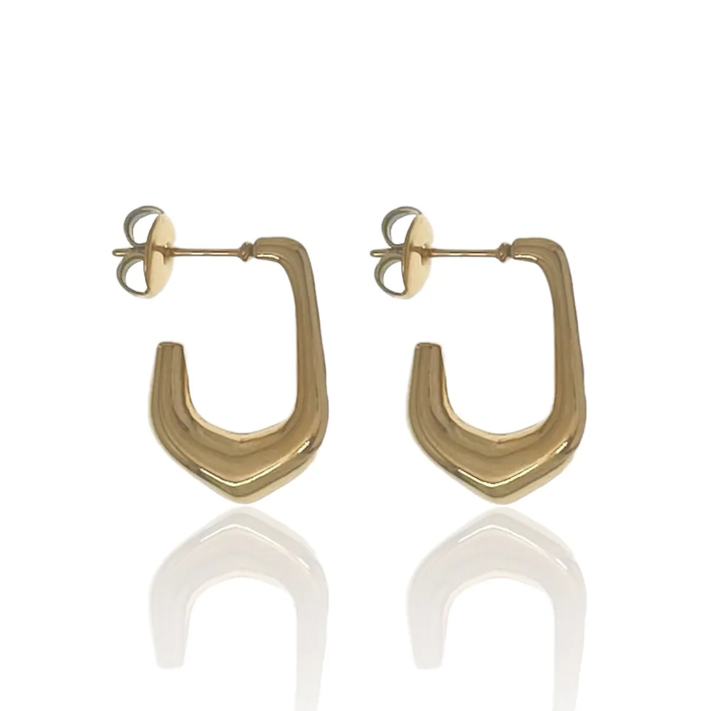 Cerchio Lavorato-Orecchini a Cerchio in Acciaio - OAP-103-AA3346E