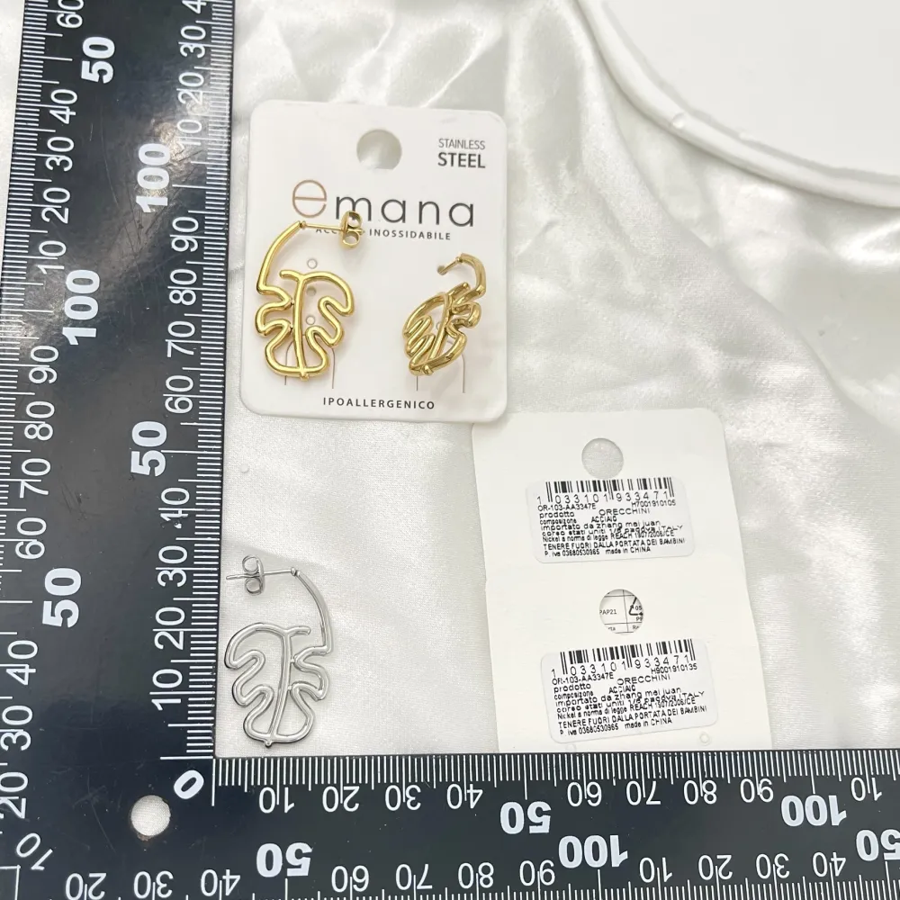 Foglia-Orecchini in Acciaio - OAP-103-AA3347E