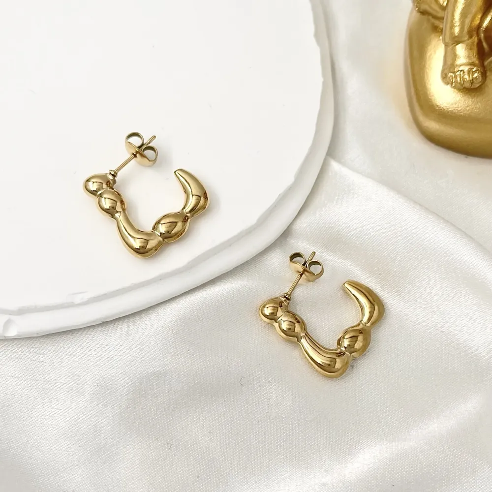 Cerchio Lavorato-Orecchini a Cerchio in Acciaio - OAP-103-AA3348E