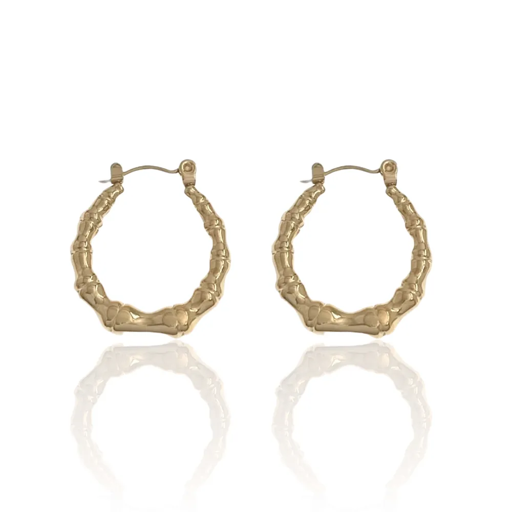 Cerchio Lavorato-Orecchini a Cerchio in Acciaio - OAP-103-AA3350E