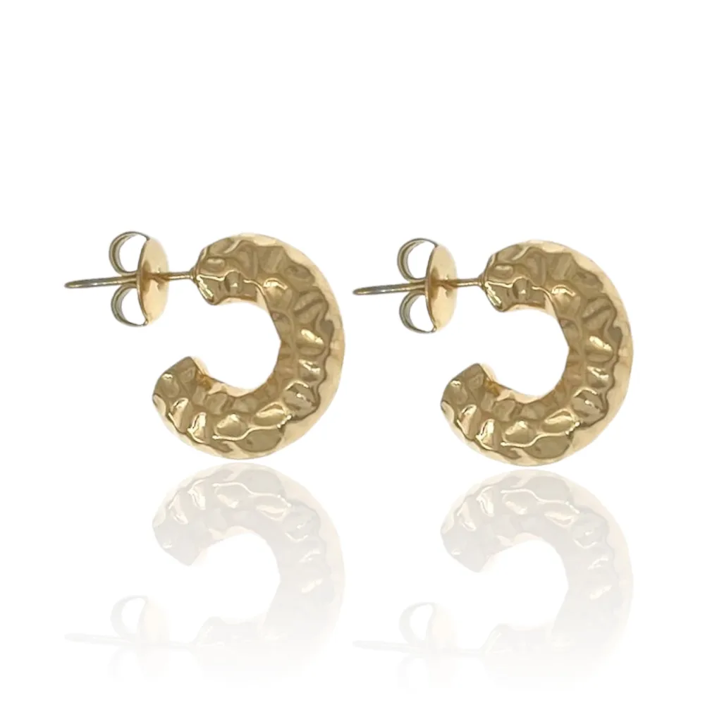 Cerchio Lavorato-Orecchini a Cerchio in Acciaio - OAP-103-AA3352E