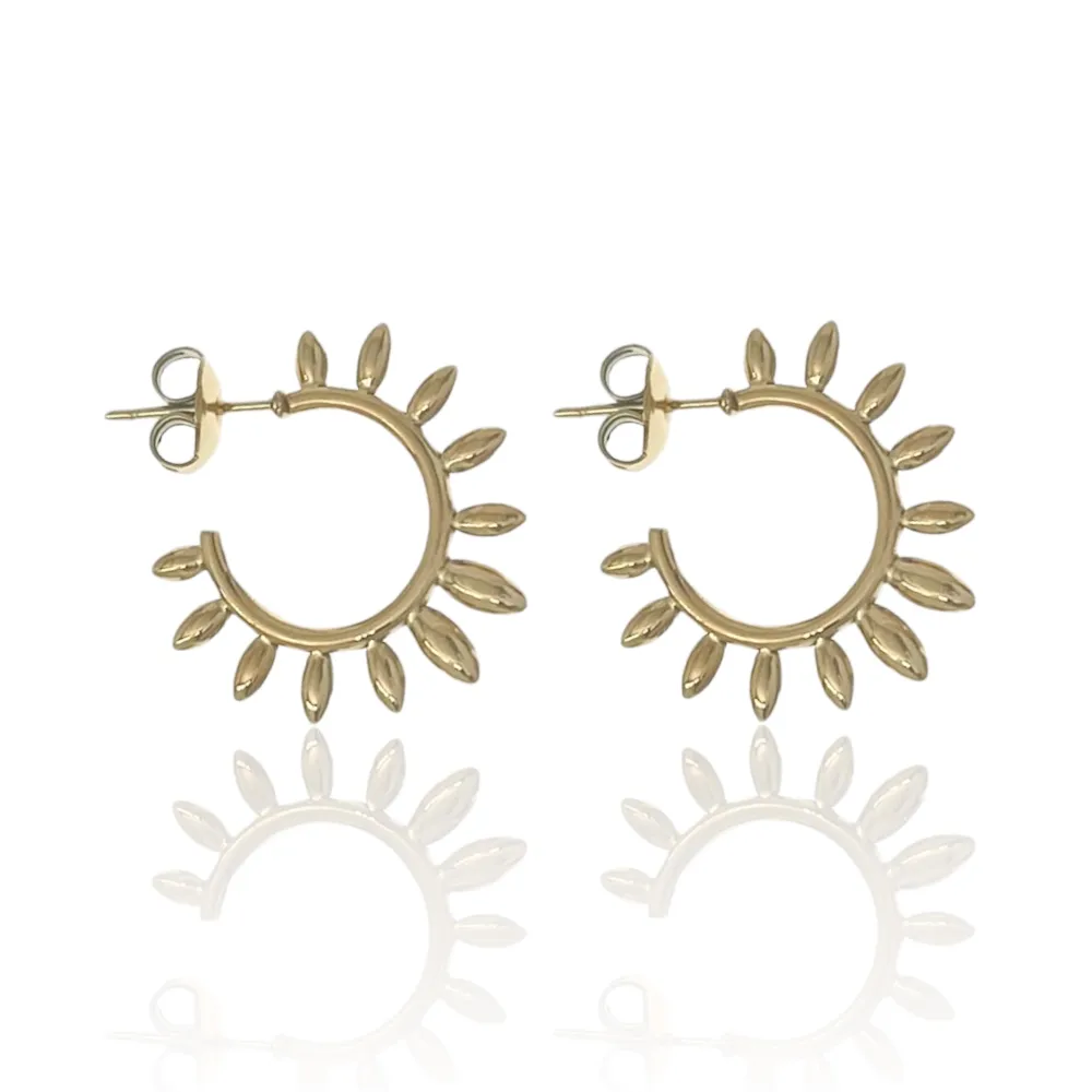 Cerchio Lavorato-Orecchini a Cerchio in Acciaio - OAP-103-AA3353E