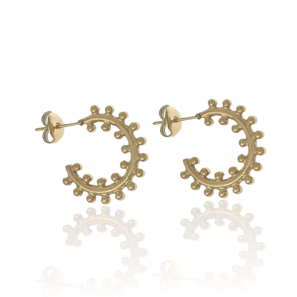 Cerchio Lavorato-Orecchini a Cerchio in Acciaio - OAP-103-AA3354E