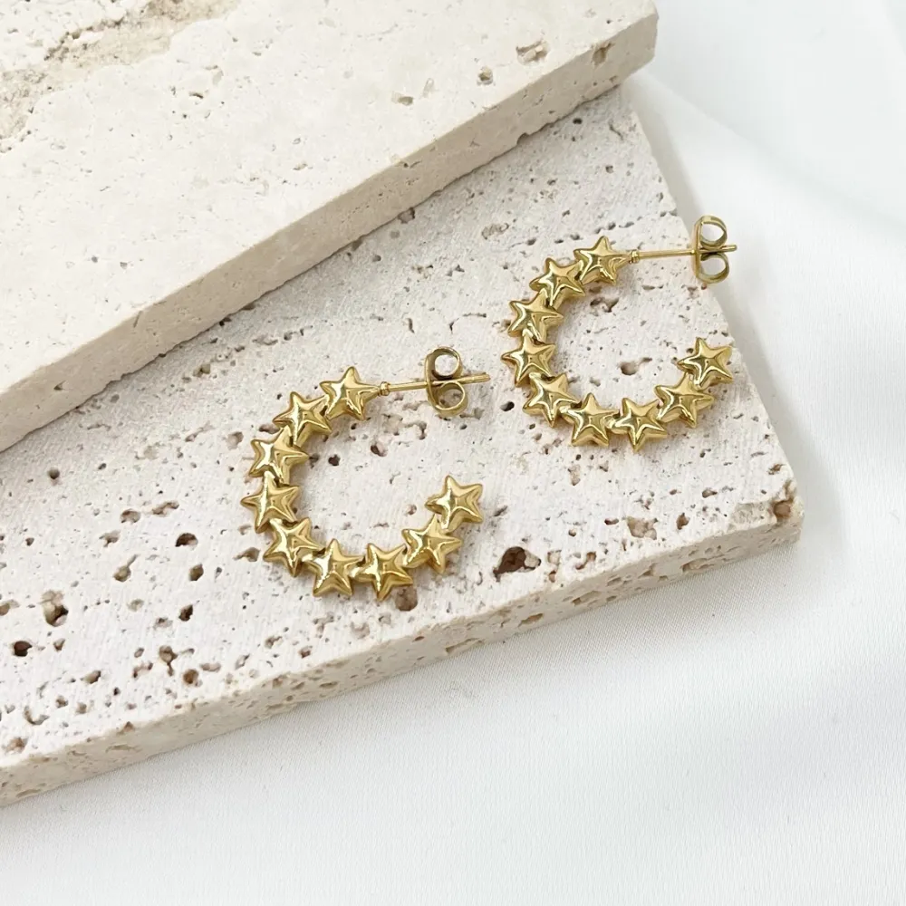 Cerchio Lavorato-Orecchini a Cerchio in Acciaio - OAP-103-AA3356E