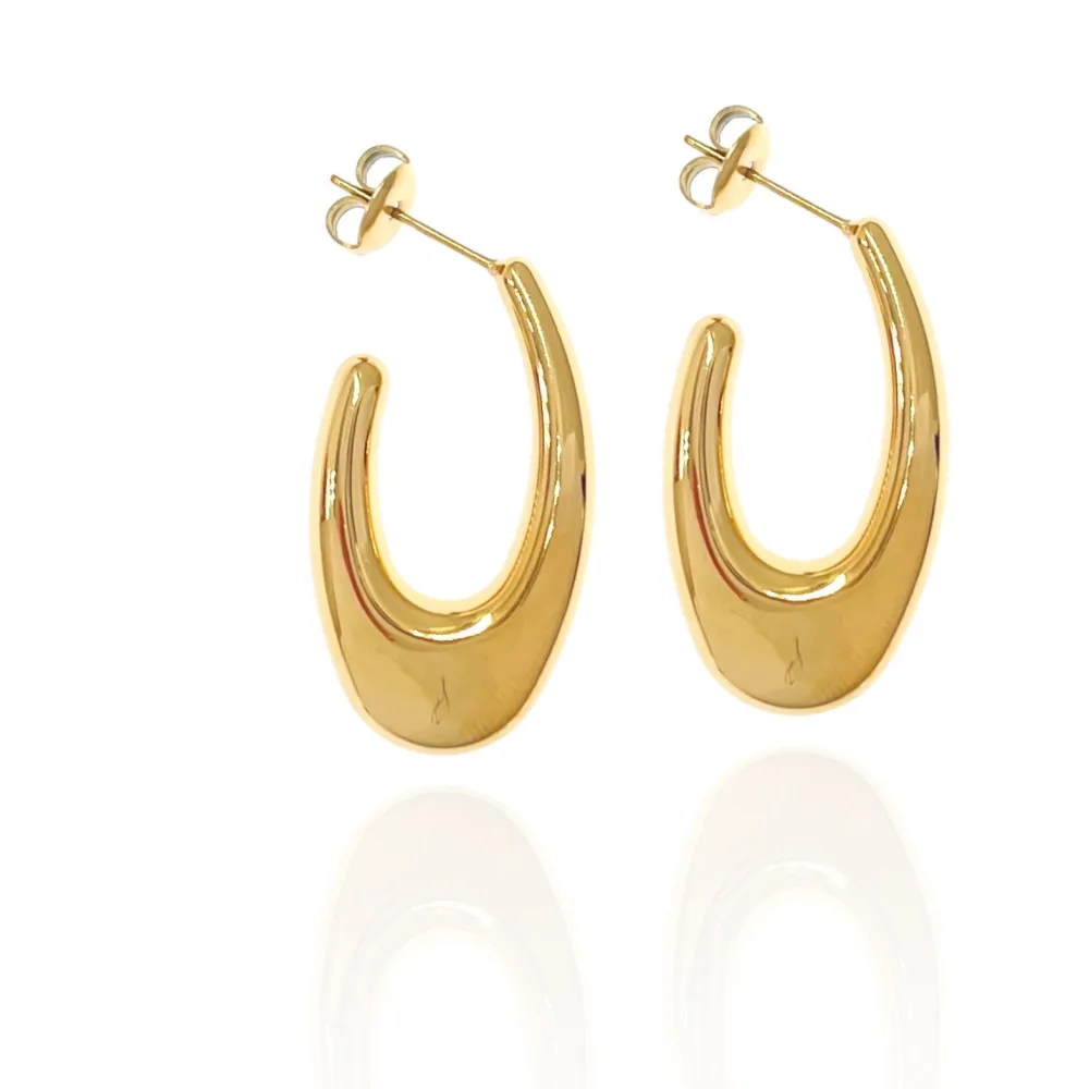 Cerchio a Goccia-Orecchini in Acciaio - OAP-103-AA3683