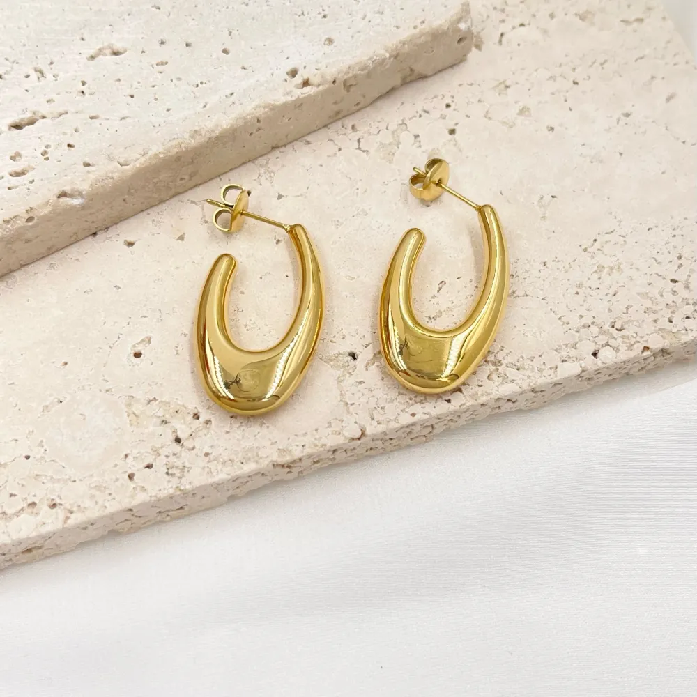 Cerchio a Goccia-Orecchini in Acciaio - OAP-103-AA3683