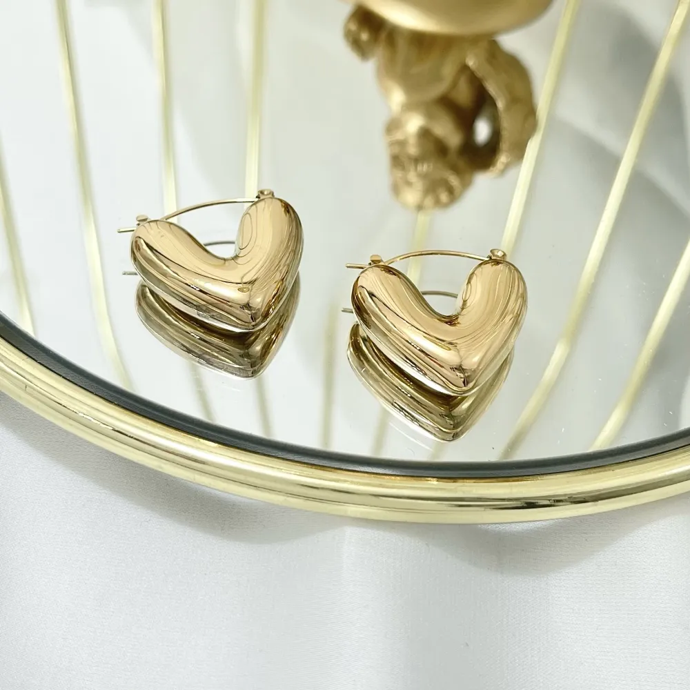 Cerchio Vuoto Cuore-Orecchini in Acciaio - OAP-103-AA3800E