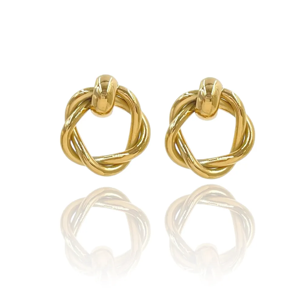 Cerchio Intrecciato-Orecchini in Acciaio - OAP-103-AA4111E