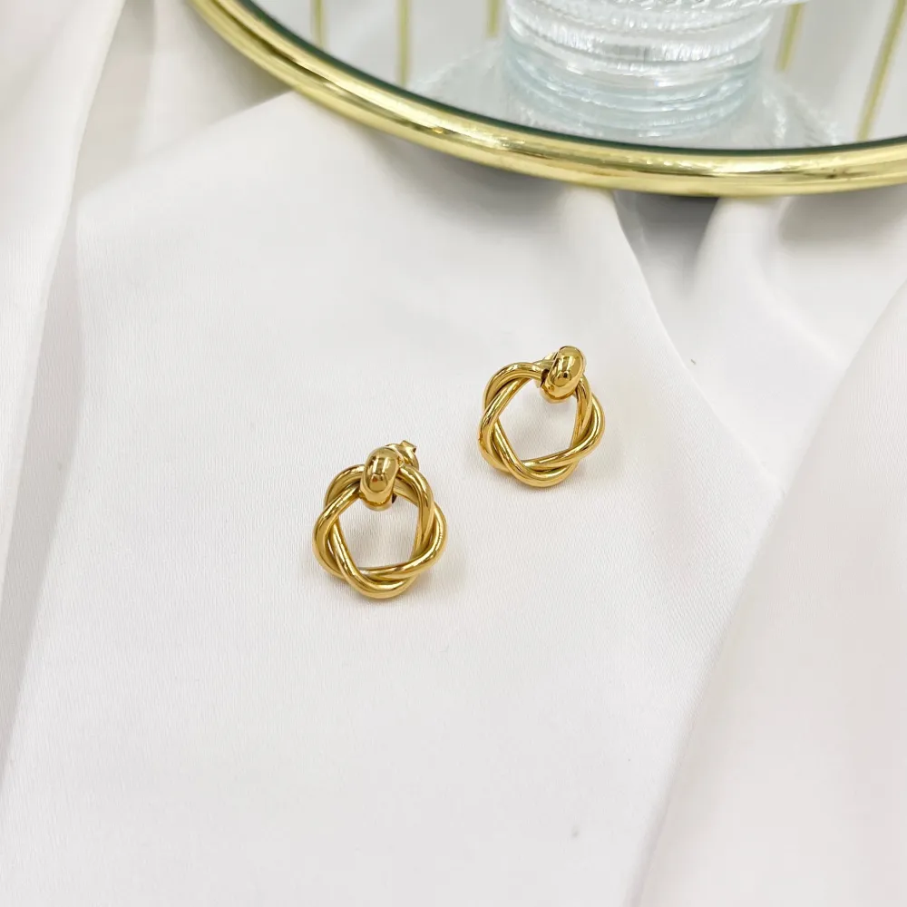 Cerchio Intrecciato-Orecchini in Acciaio - OAP-103-AA4111E