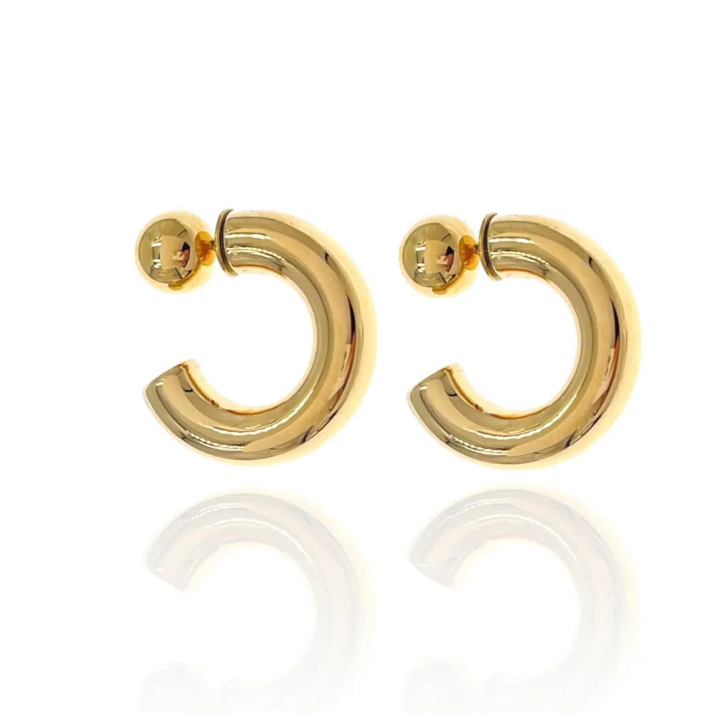 Cerchio Bombato Doppio Uso-Orecchini in Acciaio - OAP-103-AA4150E