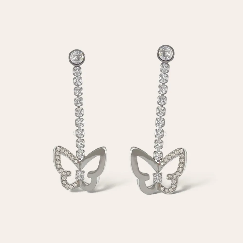 Tennis con Farfalla-Orecchini in Acciaio - OAP-103-AA4203E