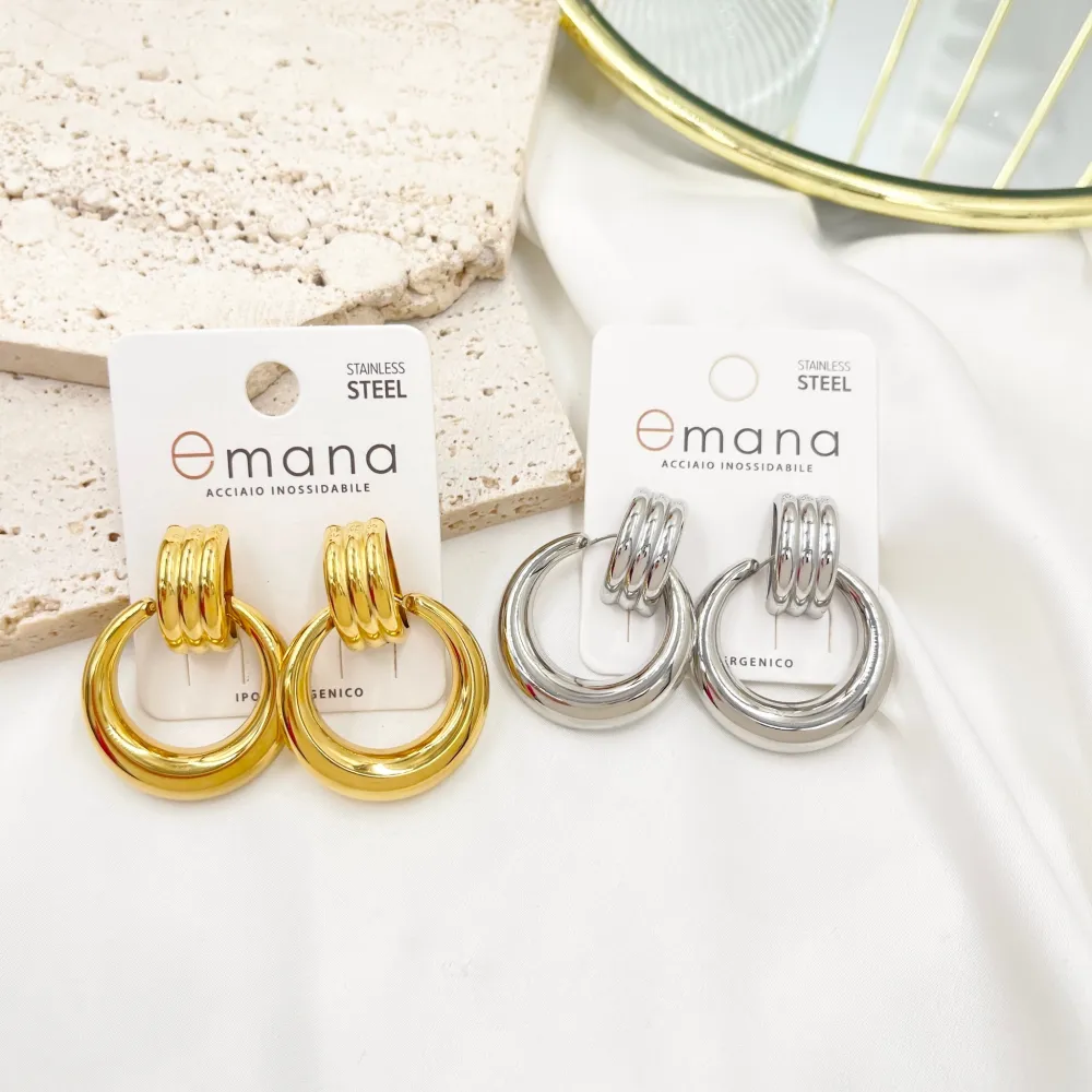 Pendente Cerchio -Orecchini in Acciaio - OAP-103-AA4650E
