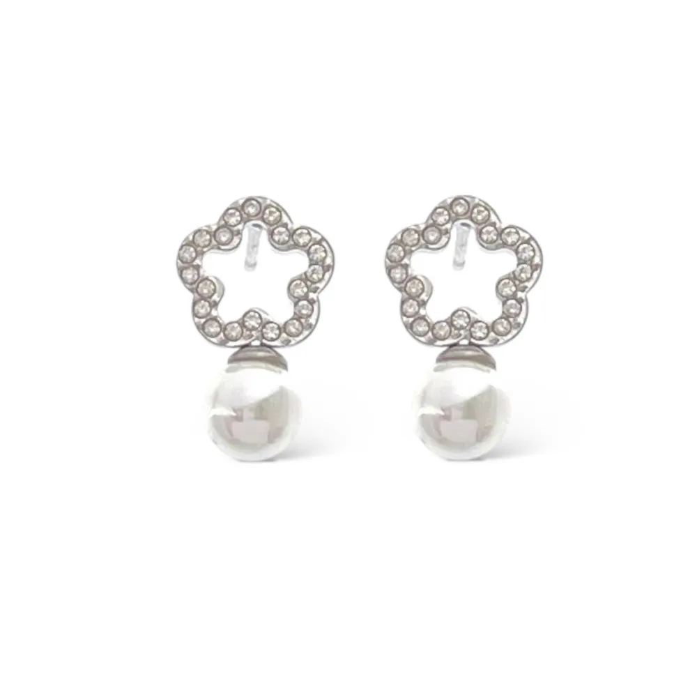 Fiore Perla -Orecchini in Acciaio - OAP-103-AA5038E