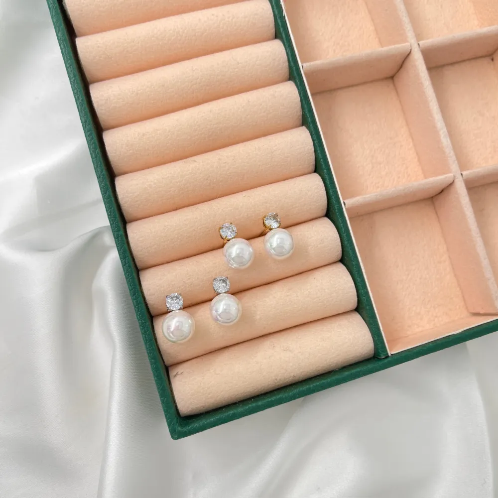 Punto Luce con Perla-Orecchini in Acciaio - OAP-103-AA5068E 10+5mm