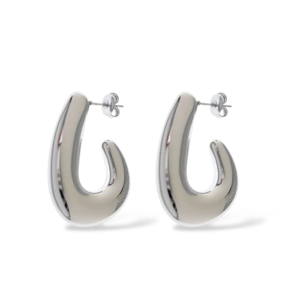 Cerchio Goccia-Orecchini in Acciaio - OAP-103-AA5557E