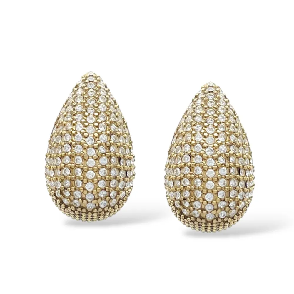 Goccia con Zirconia-Orecchini in Acciaio - OAP-103-AA5574E