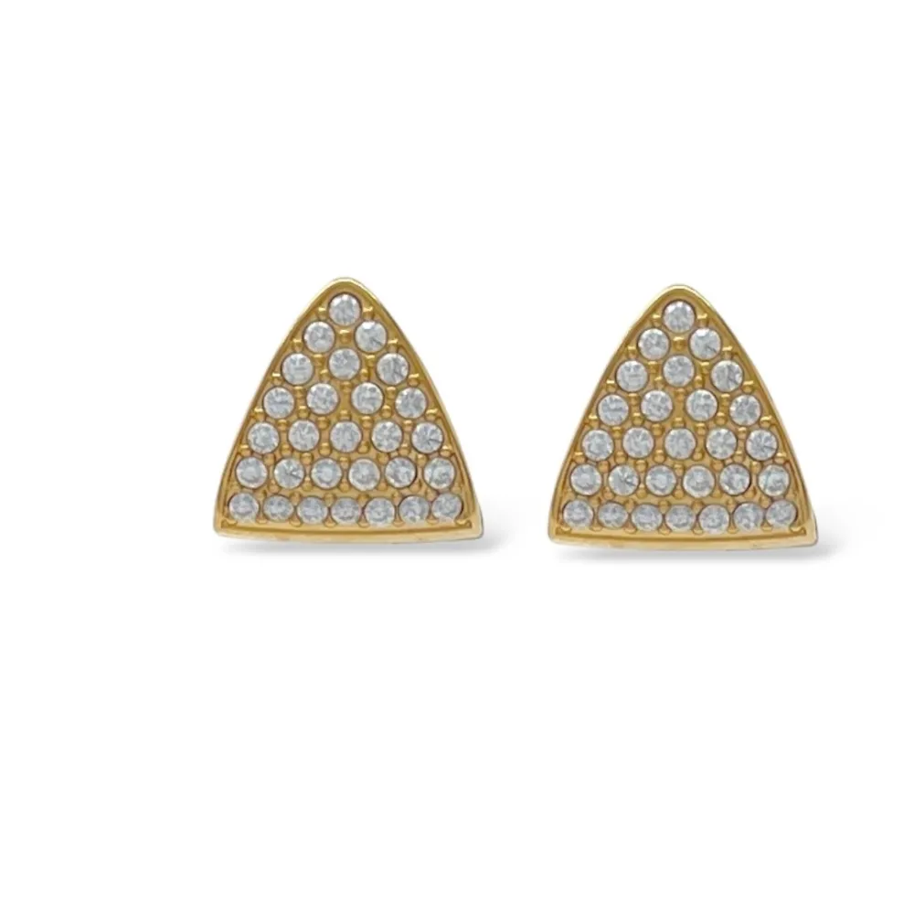 Triangolo con Zirconia-Orecchini in Acciaio - OAP-103-AA5775E