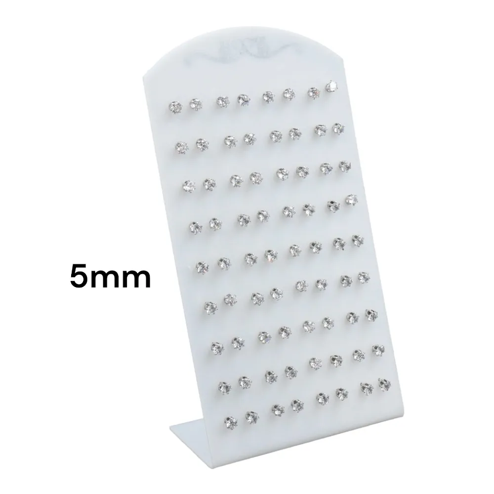 Punto Luce 5mm 6Griffe-36paia Orecchini a lobo in Acciaio - OAP-107-89-113 5mm