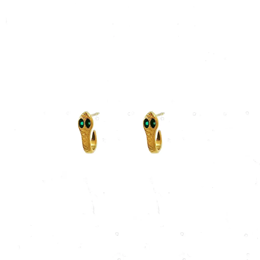 Serpente-Orecchini a Lobo in Acciaio - OAP-208-226