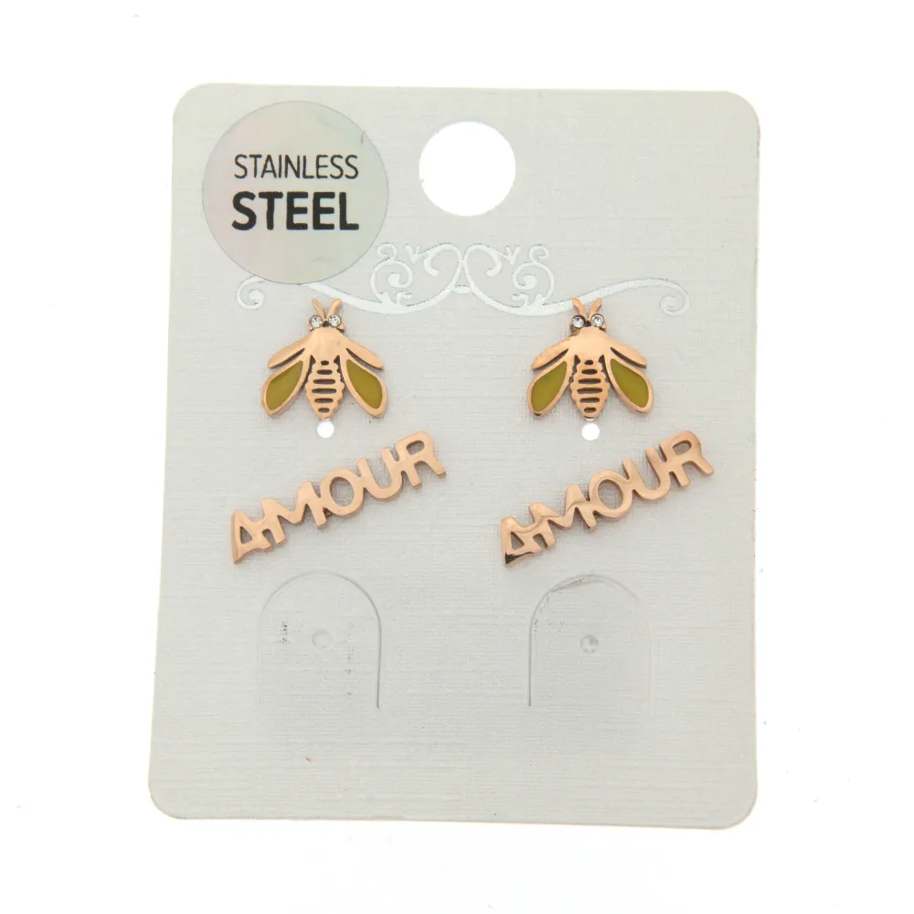 Ape Amour 3266 - Orecchini Bis a lobo in Acciaio - OAP3266-Ape Amour- Orecchini Bis a lobo in Acciaio