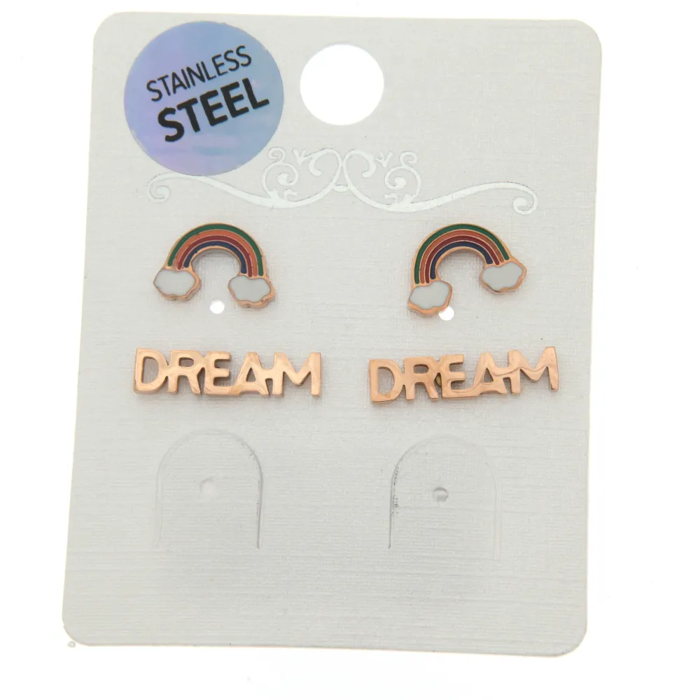 Arcobaleno Dream 3268 - Orecchini Bis a lobo in Acciaio - OAP3268-Arcobaleno Dream- Orecchini Bis a lobo in Acciaio