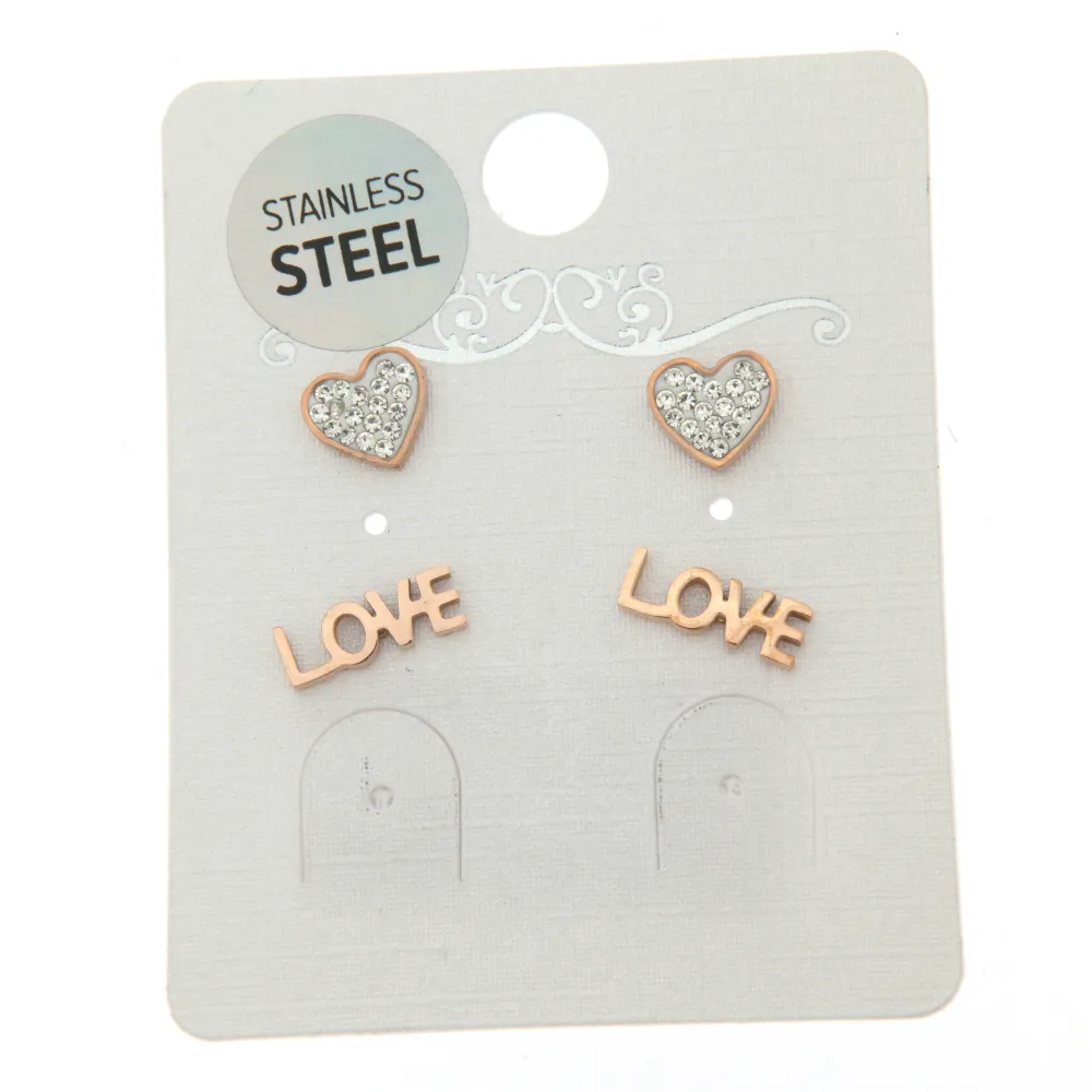 Cuore Love 3269 - Orecchini Bis a lobo in Acciaio - OAP3269-Cuore Love- Orecchini Bis a lobo in Acciaio