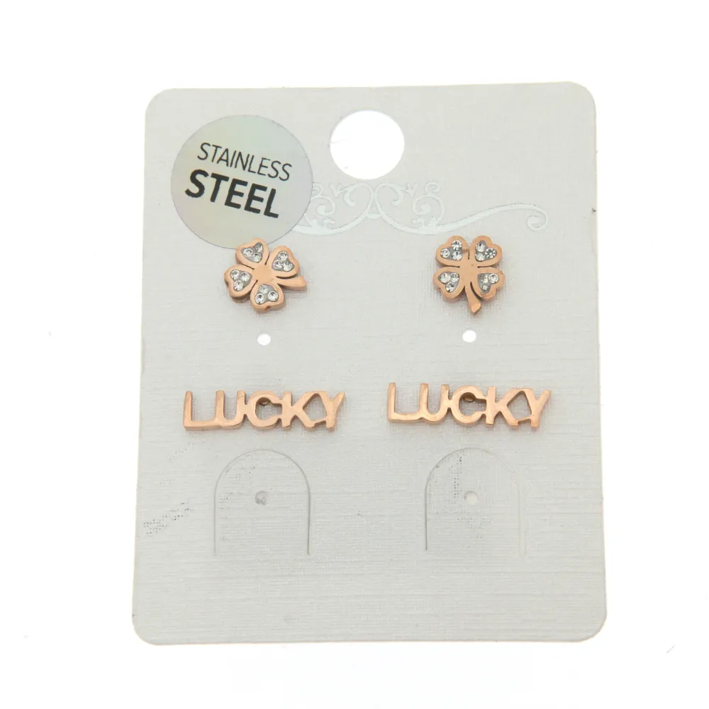 Quadrifoglio Lucky 3271 - Orecchini Bis a lobo in Acciaio - OAP3271-Quadrifoglio Lucky- Orecchini Bis a lobo in Acciaio