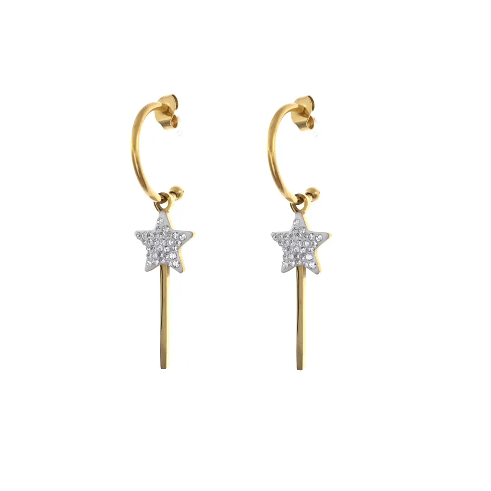 OAP7324-Bachetta Magica-Orecchini  a Cerchio in Acciaio - OAP413-055-Bachetta Magica-Orecchini in Acciaio