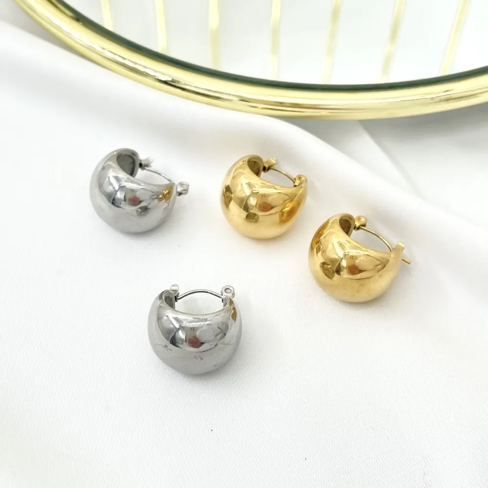 Cerchio Bombato-Orecchini in Acciaio - OAP-413-1016