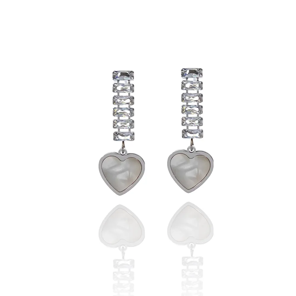 Tennis Cuore-Orecchini in Acciaio - OAP-413-1392