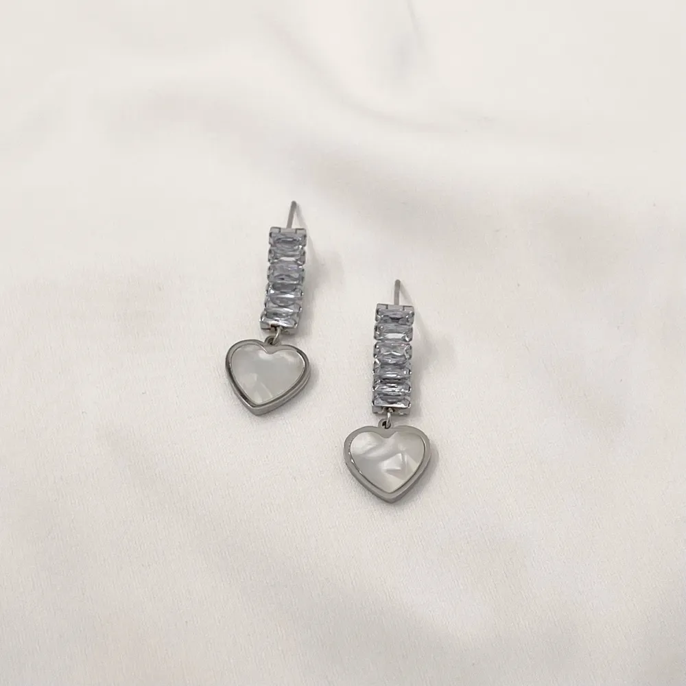 Tennis Cuore-Orecchini in Acciaio - OAP-413-1392